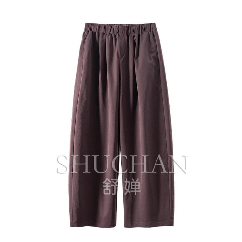 

Minimalist and High-quality Elastic Waist Loose Wide-leg Sickle Pants Women's 19E6 Trousers Women