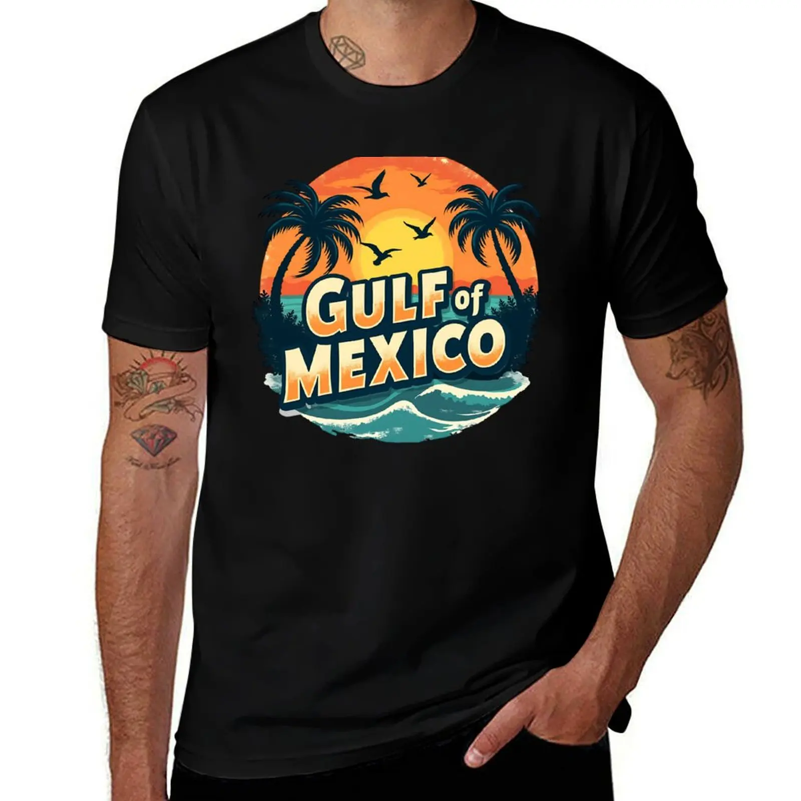 

Gulf of Mexico retro vintage T-Shirt plus size clothes cute tops T-shirts oversize anime stuff men tshirt
