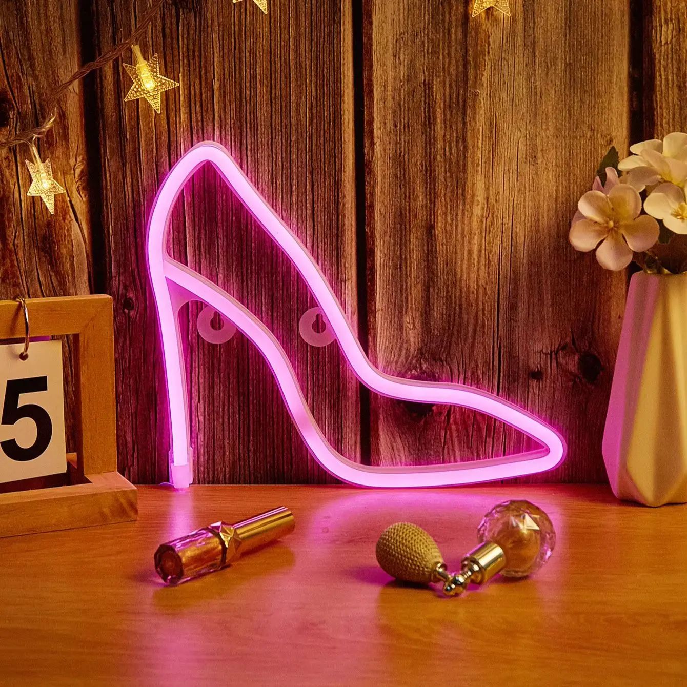 1 Pack, Cool high heels Neon Light, Battery/USB Powered, Game Room Bedroom Party, Wedding Girl Boy Room Decor Light, Birthday