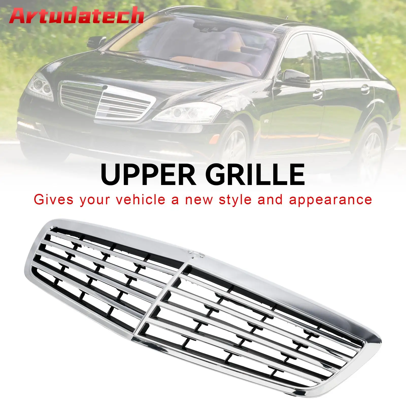 Artudatech Front Grille Grill Fit Mercedes Benz S-Class W221 S550 S600 S63 S65 2010 2011 2012 2013