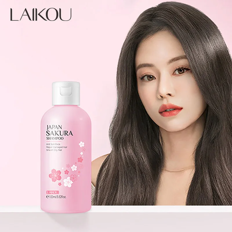 LAIKOU Japón Sakura champú reparación cabello dañado hidratante nutritivo anticaspa Control de aceite champús cuidado de limpieza del cabello