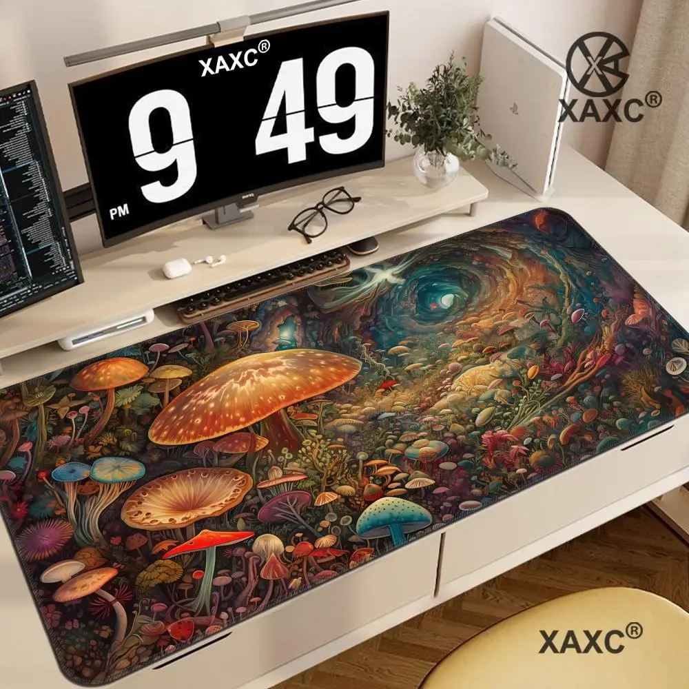 

Mushroom Desk Mat: Enchanted Forest Mouse Pad, Fairycore Gaming XAXC non-slip rubber gaming mouse pad laptop mouse carpet
