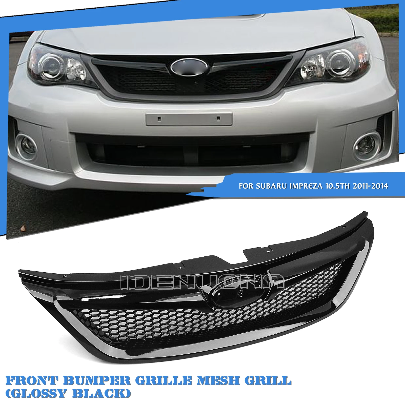 

Передняя решетка автомобиля из АБС-пластика, решетка бампера, капот, сетка в сотовом стиле для Subaru 10,5-го поколения Impreza 2011 2012 2013 2014