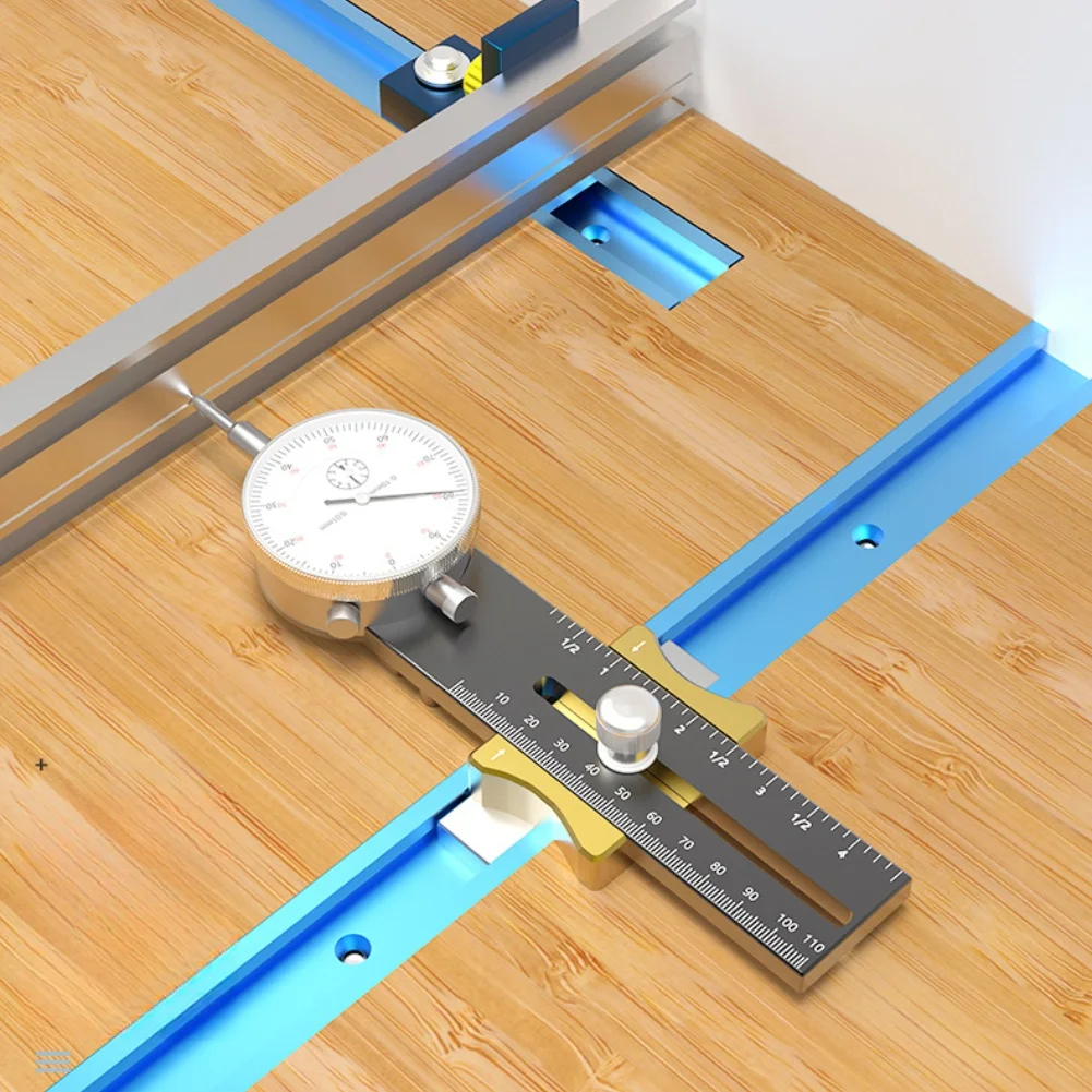 

Циферблатный индикатор для калибровки настольной пилы и сверл с регулируемой длиной измерения и ударопрочным циферблатом.