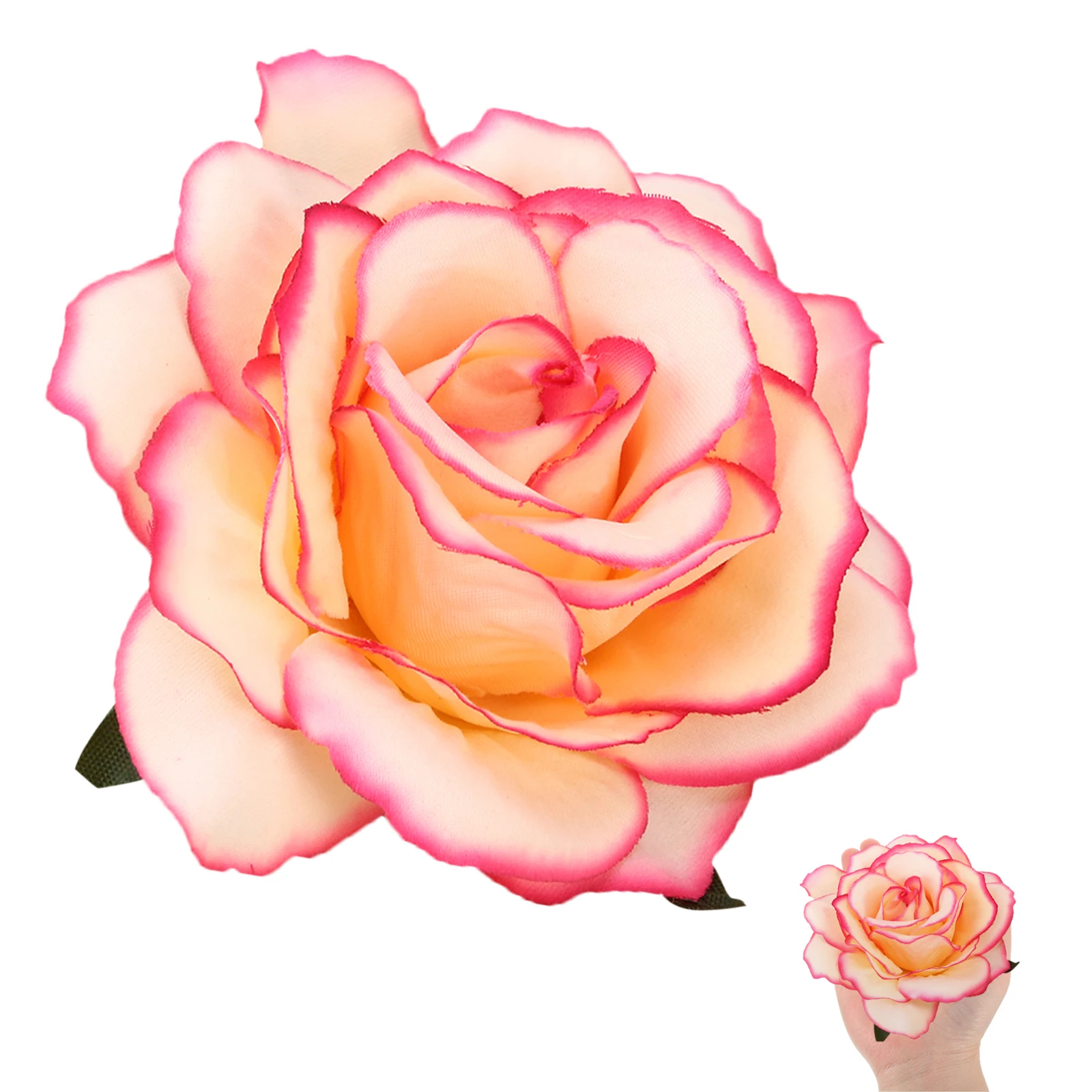 

Artificial Big Rose Flower Hairpin Hair Clips Color 2 in 1 Floral Brooch Pin Party Wedding Summer Picnic Accessories