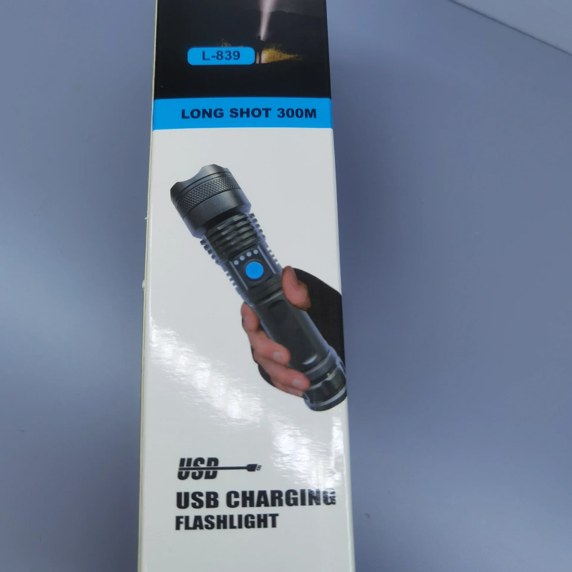 LED convenient Flashlight illuminates outdoor strong light and long-distance USB charging multi-function light