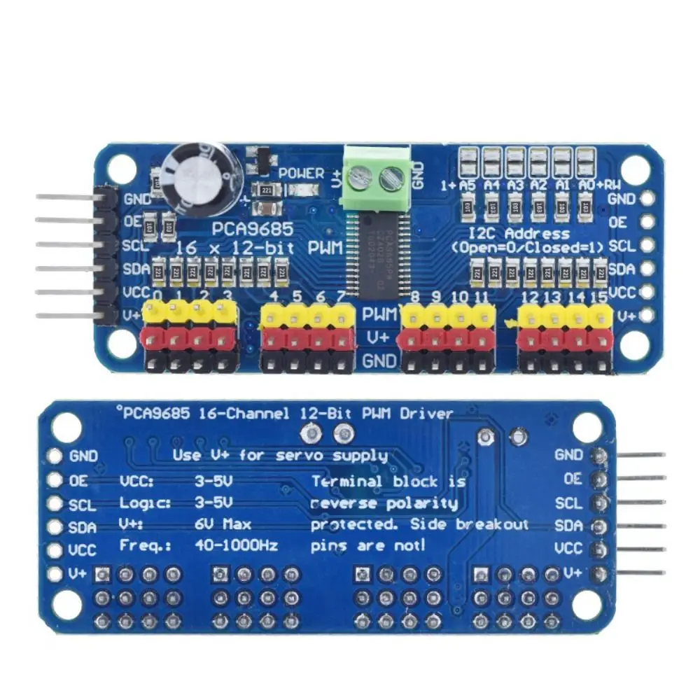 NEUES 16 Kanäle PCA9685PW Modul 12-Bit PWM Servomotortreiber IIC Modul Robotikprojekte