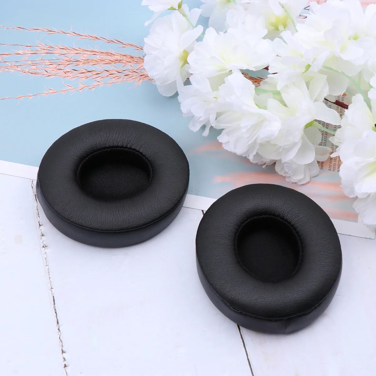 2 PCS Ear Replacement Covers Wireless Headphone Headset Earpads Buds Earbuds Black Cushion