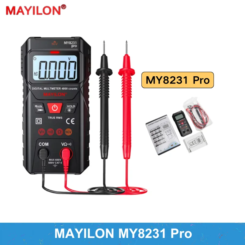 MAYILON MY8231 Pro Multimeter Auto & Manual Range Digital Voltmeter Professional AC DC Voltage Resistance True RMS Multi Meter