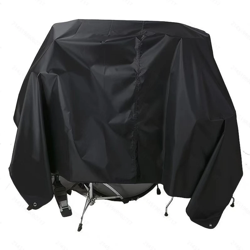 Large 275x200cm Black Drum Kit Cover 210D Oxford Fabric Waterproof Windproof With Weighted Corners For Outdoor Garden Storage