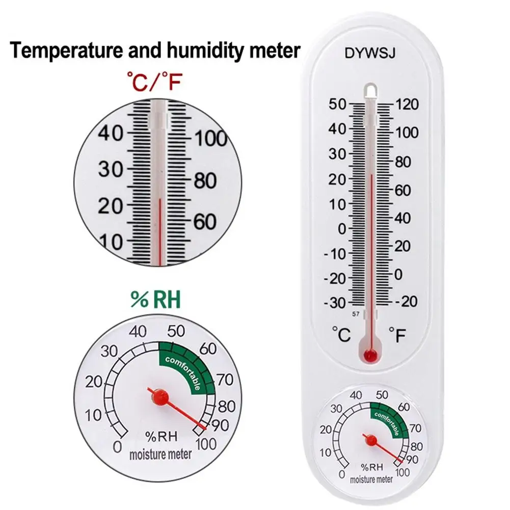 Indoor Temperature Humidity Meter Wall-mounted Pointer Humidity Meter Thermometer For Household Greenhouse