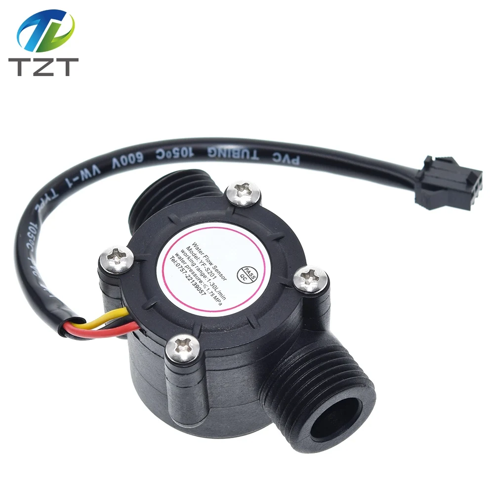 DIYTZT Water Flow Module Flowmeter Hall Flow Module Water Control 1-30L/min 2.0MPa YF-S201