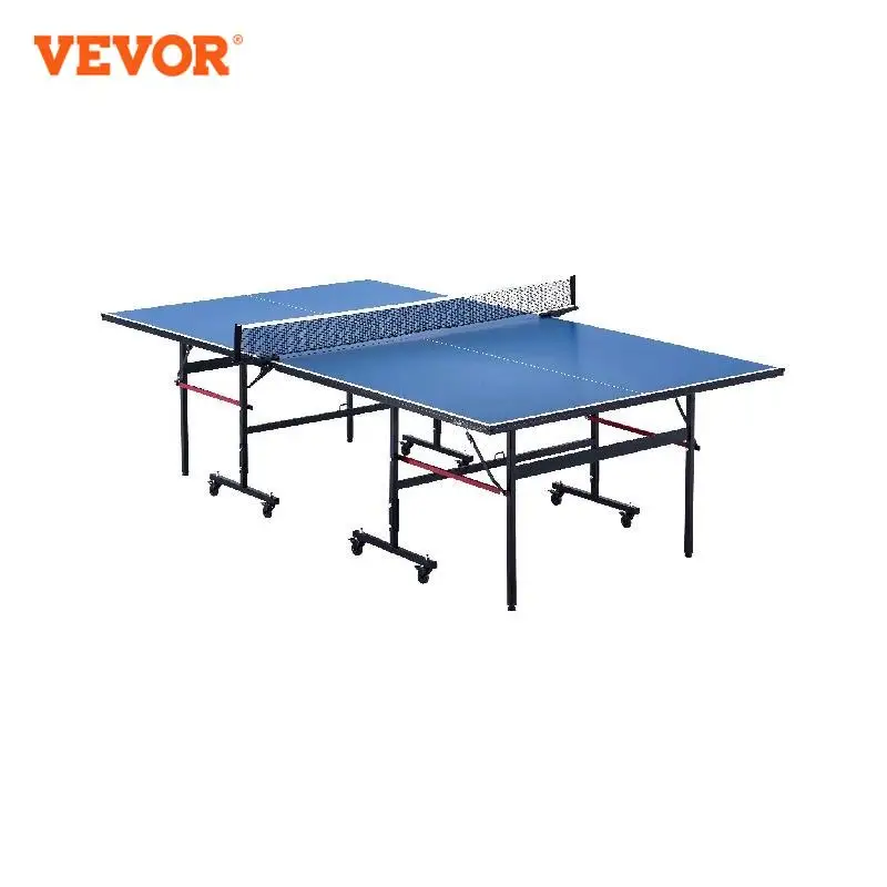 VEVOR Pingpongtafel, professioneel tafeltennisspel, draagbare MDF tafeltennistafel voor binnen, opvouwbare pingpongtafel met net