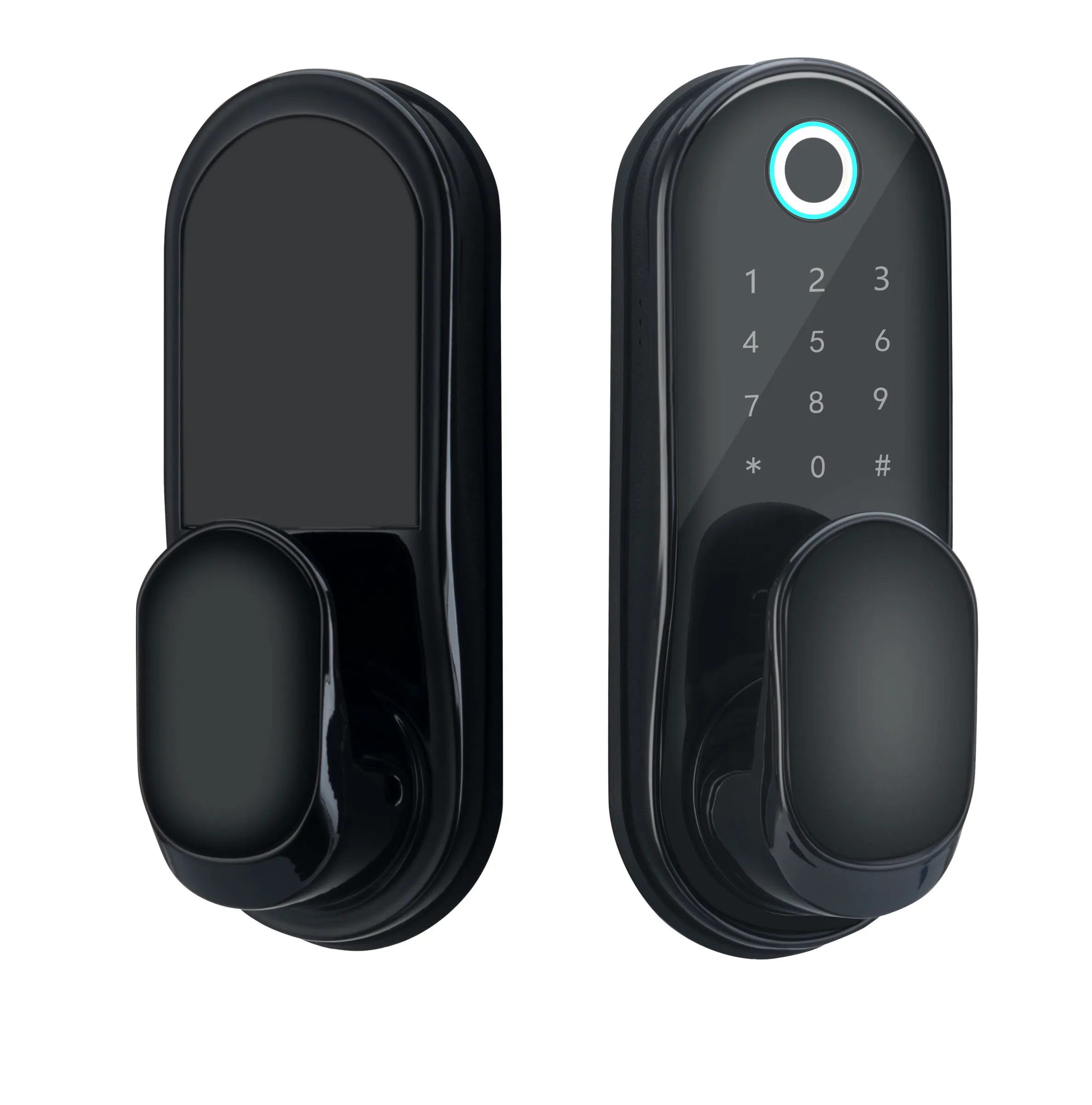 

July005 Digital Smart Door Lock Passcode Home Wooden Electronic Mini Fingerprint With Door Handle Lock