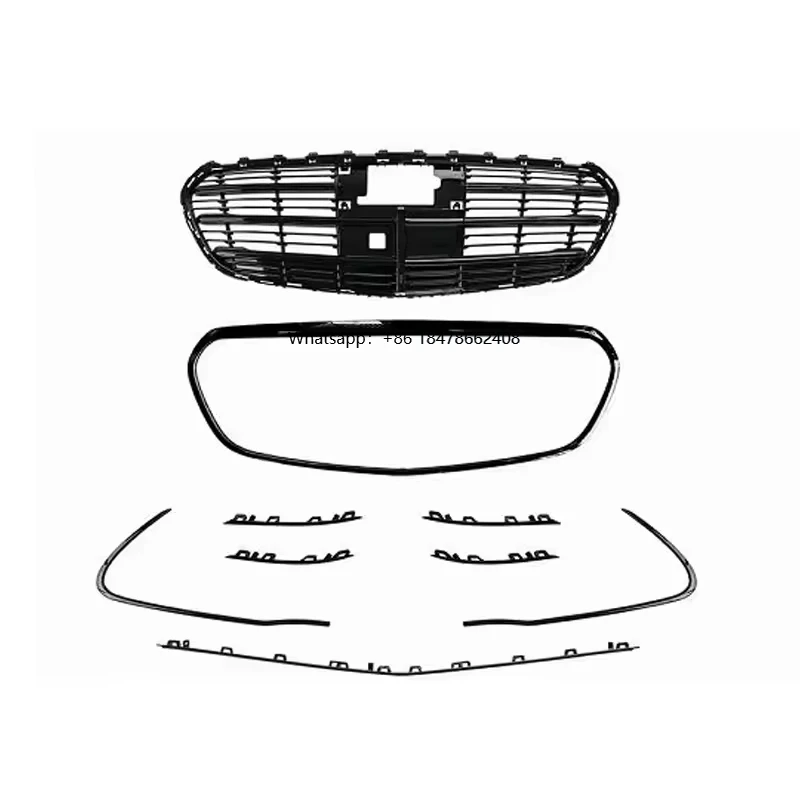 

Auto Parts W223 Glossy Black Front Bumper Grille with Trim Parts for S Class W223 2021- Sport Car Exterior Tuning Racing Grill