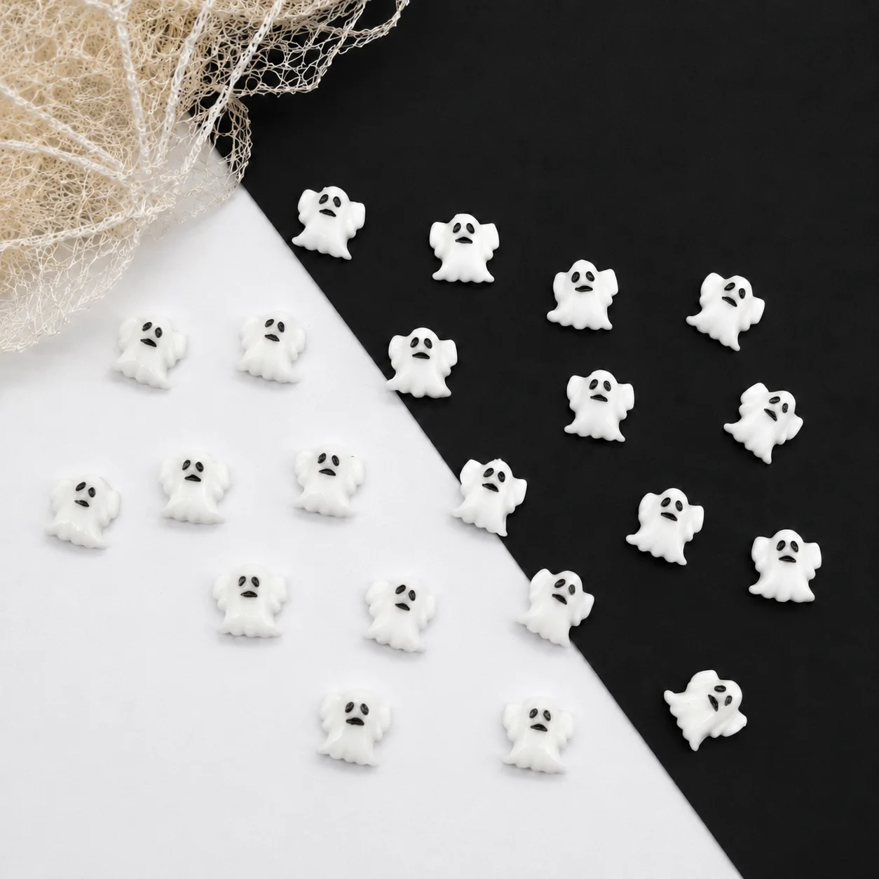 20pcs Mini Halloween Pumpkin Witch Ghost Zombie Resin Charms Cartoon Patch Model DIY Accessories Desktop Decor Craft Supplies