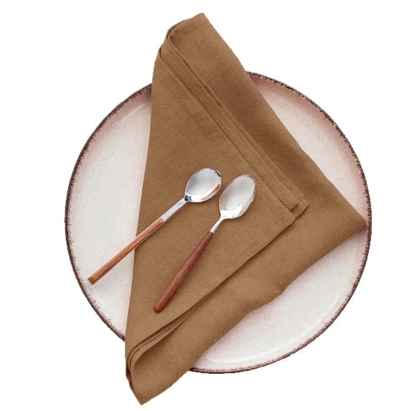 Table Napkin 42cm x 42cm Vintage Cloth Napkins linen Cotton Tea Towel Dining Place Mats for Home Kitchen Wedding Party Decor