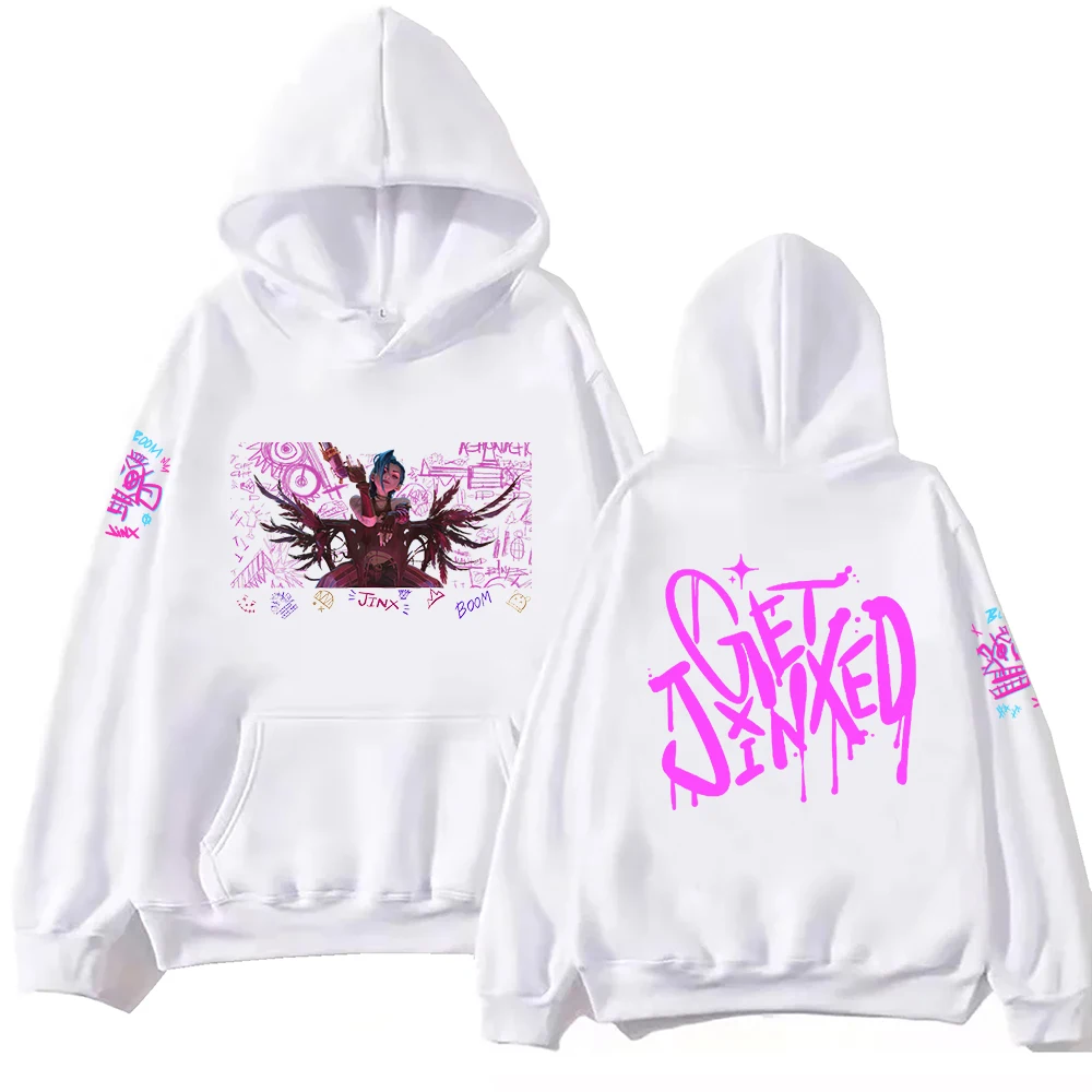 Jinx Arcane Graffiti Art Hoodie Harajuku Pullover Tops Sweatshirt Fans Gift