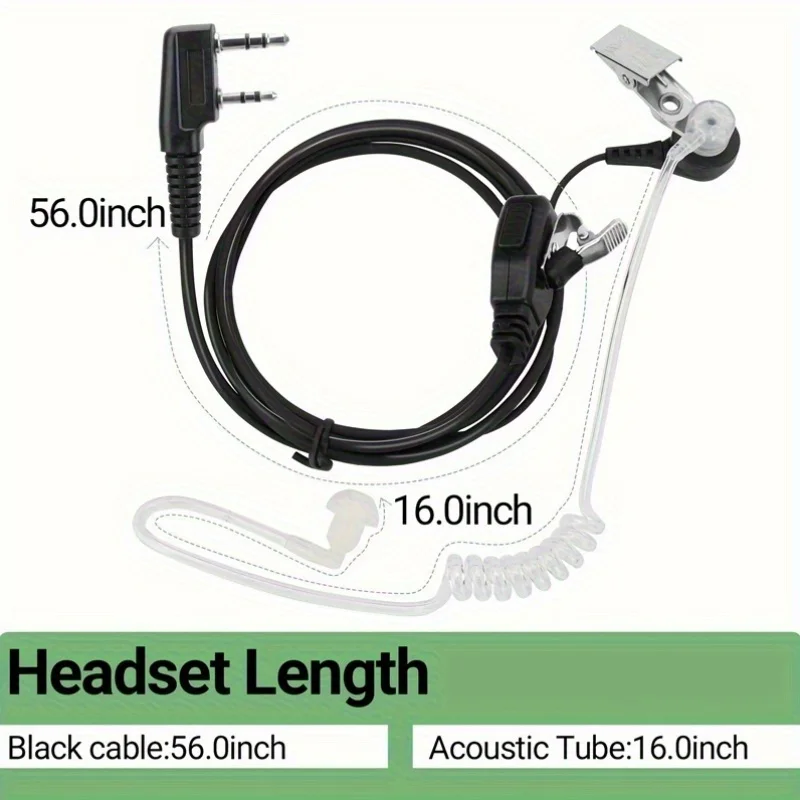 ไมโครโฟนแบบครอบหู BAOFENG แบบ 2 ขา 4 ชิ้น รองรับการใช้งานกับวิทยุทั่วไป เช่น 5RM/K5 Plus/BF-888S/UV-5R