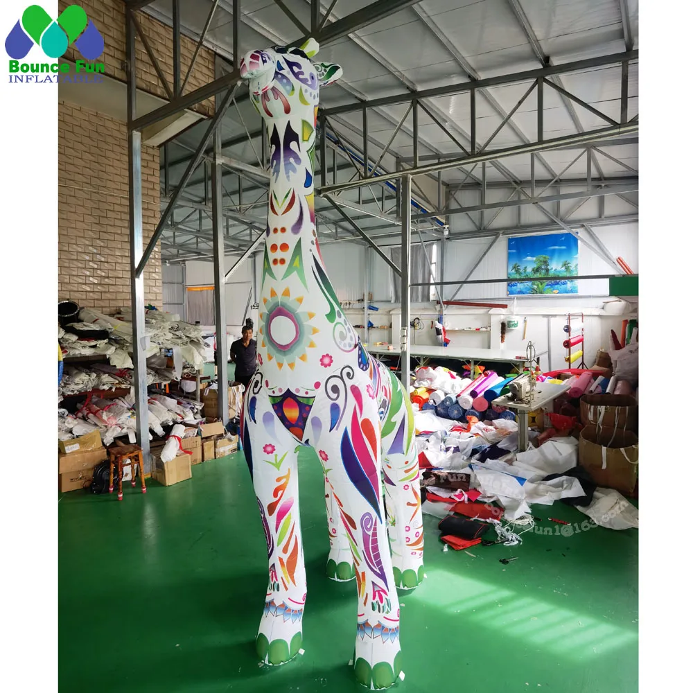 Free Shipping 3m/10ft Colorful Giant Inflatable Giraffe Advertising Animal Toy Cartoon For Zoo Outdoor Decoration Circus Event