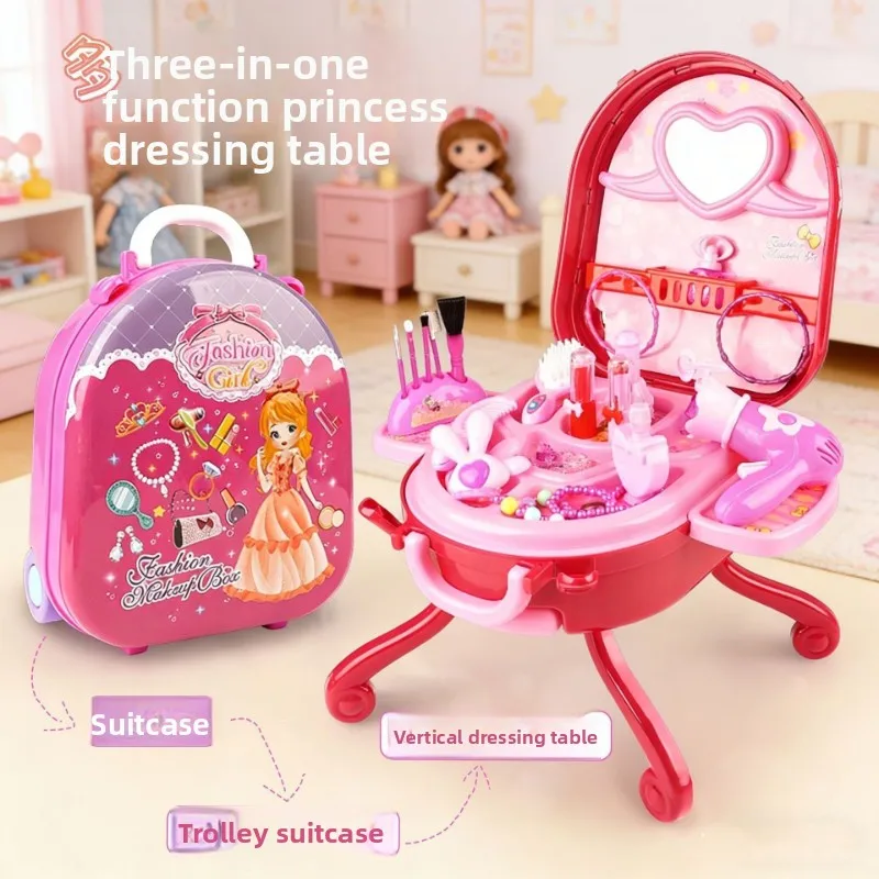Kawaii Kids Imitation Family Play Set Makeup Table Childrens Play Makeup Set Parent Interaction Birthday Gifts Toys for Girls