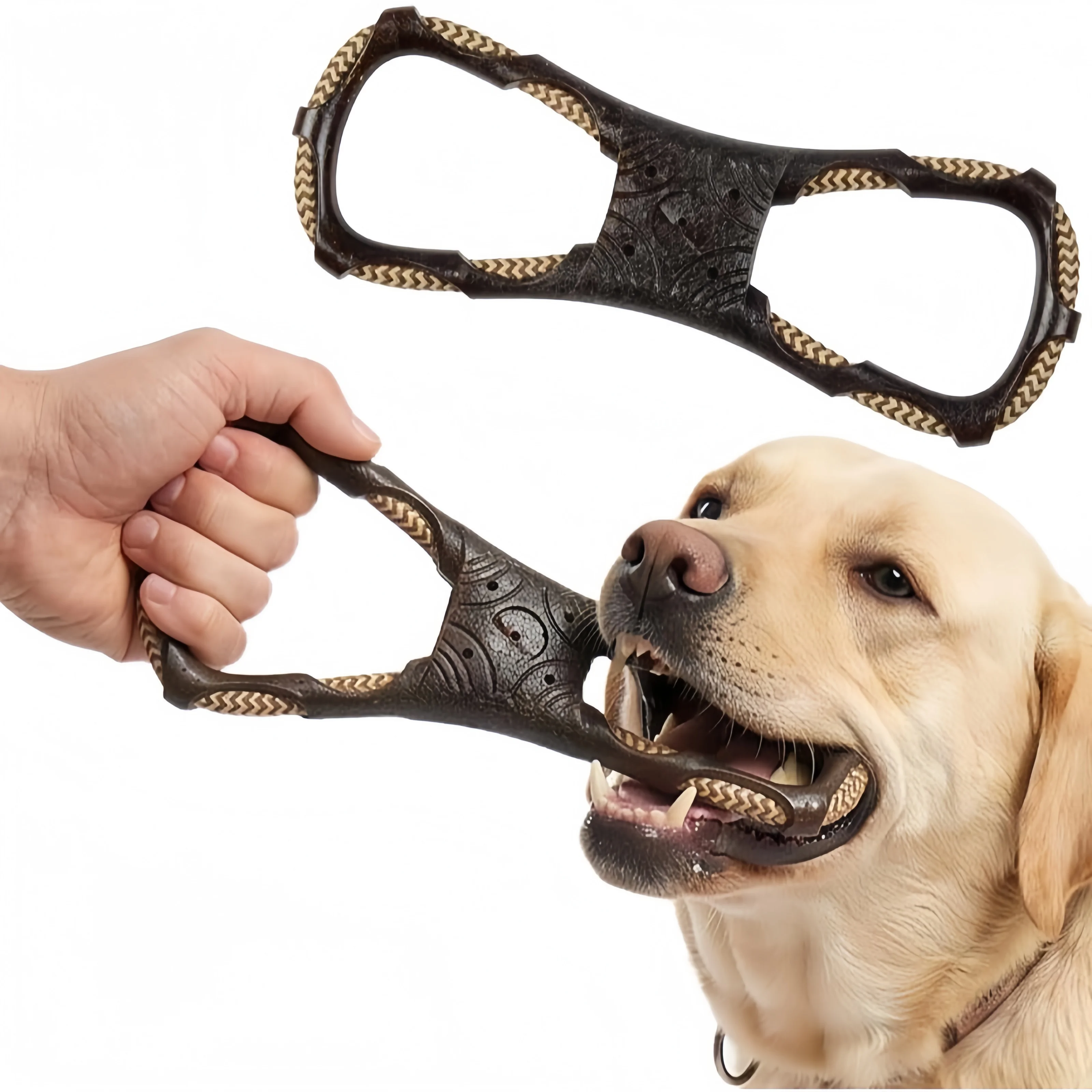 Zerrspielzeug für Hunde, Interaktives Hundespielzeug, Hundekauspielzeug, Schwarz, Hundespielzeug zum Ziehen für draußen & drinnen, Hundekauspielzeug zum Spielen.