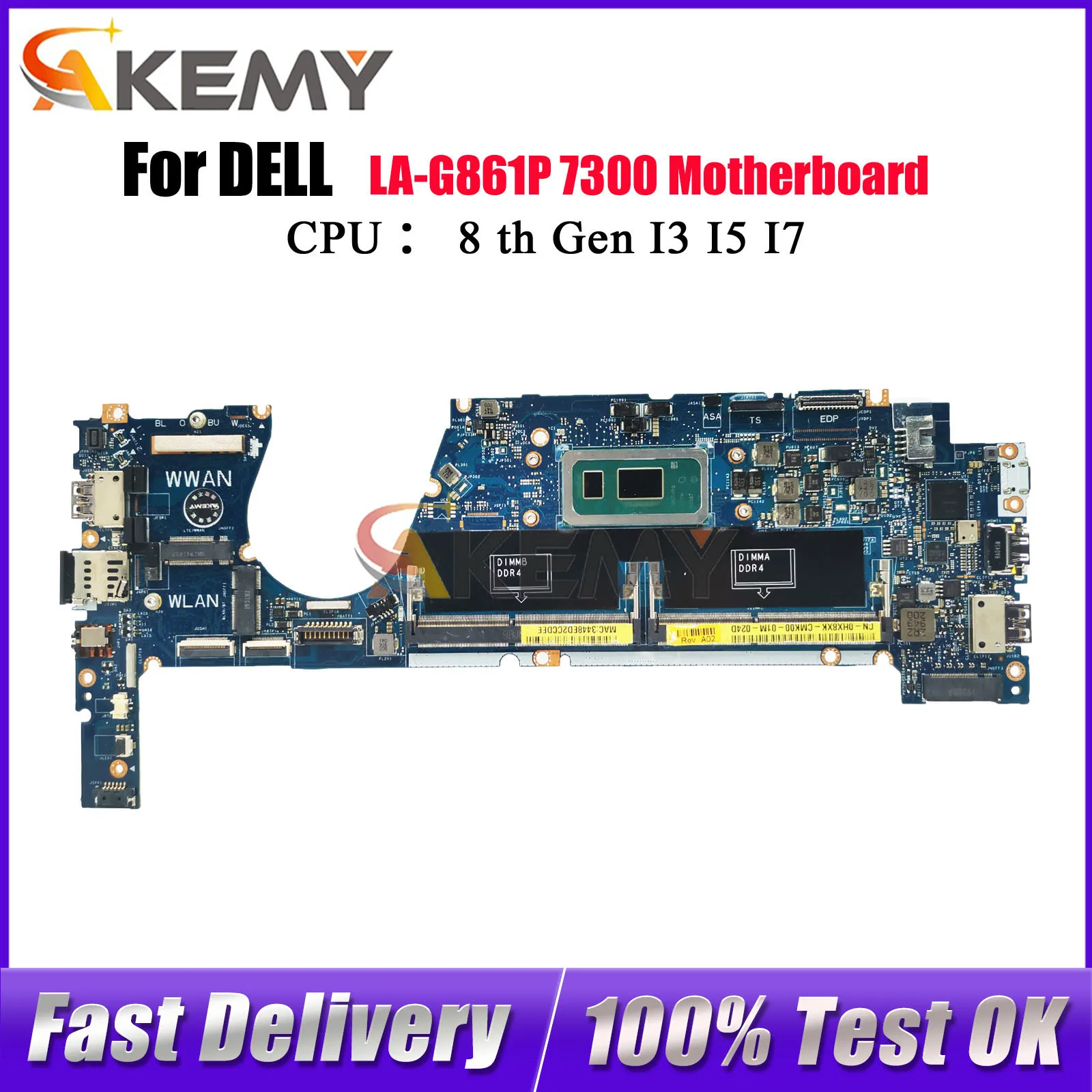 

Материнская плата для ноутбука Dell Latitude 7370 LA-G861P EDC30 с процессором i5 i7 8-го поколения 09XFPT 0HX8XK 0TCDGC 100% полностью протестировано