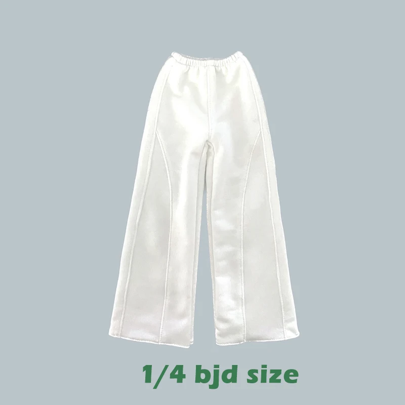 New (1/4 BJD Doll Clothes) Striped Sweater Round Neck Hoodie White Sports Wide Leg Pants Crossbody Bag for 1/4 SD MSD Dolls