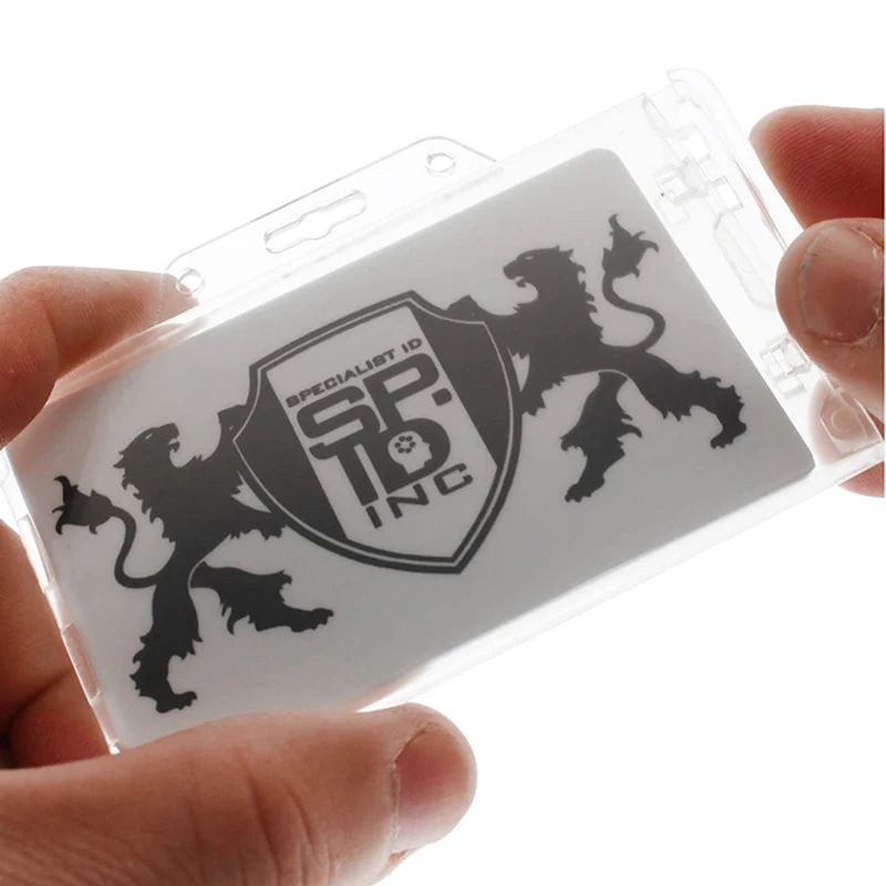 Transparent Durable Horizontal Plastic Card Holder Chest Plate Nurse Accessories Chest Badge Id Holders Card Protector Sleeve