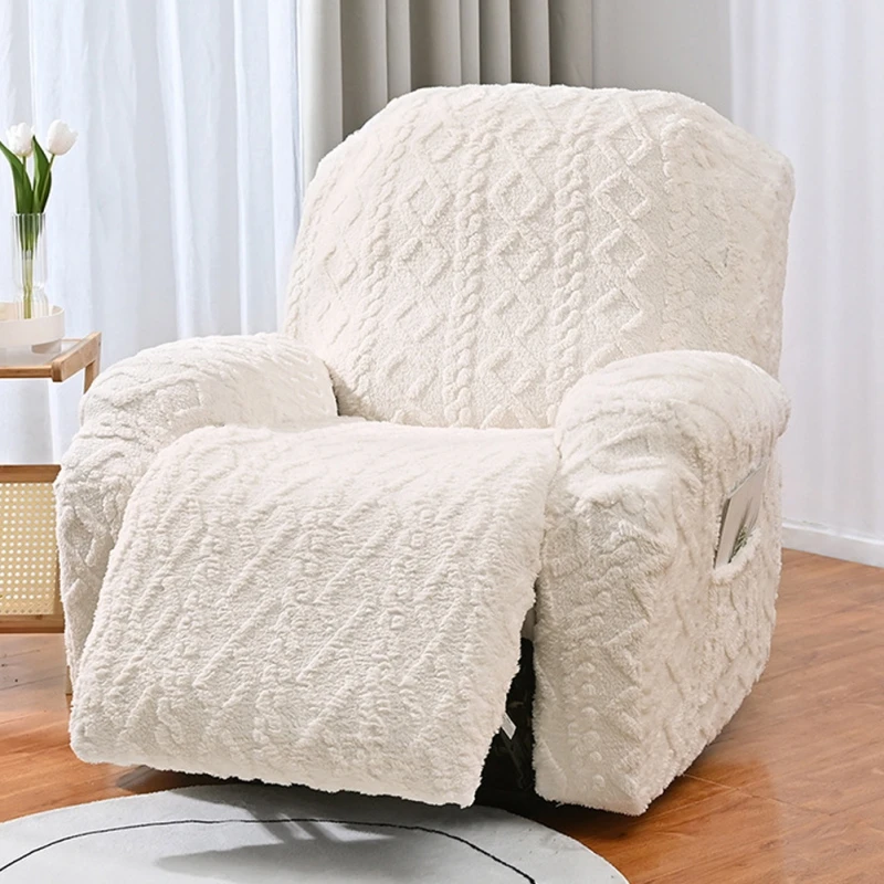 Thicken Plush Recliner Sofa Cover Soft Velvet Lazy Boy Armchair Covers Winter Warm Non Slip Sofa Slipcovers for Living Room