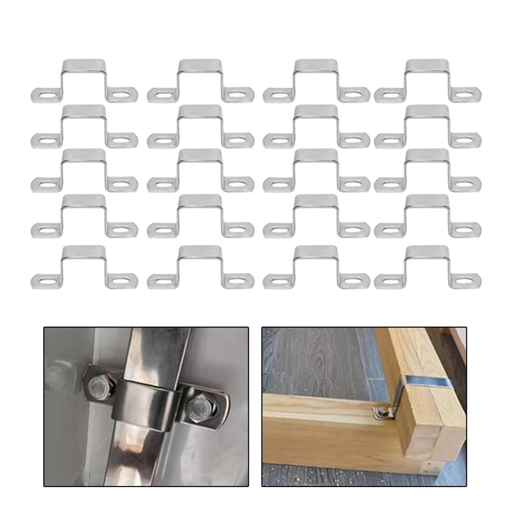 

20Pcs U-shaped Buckle Card Saddle Card Fixed Water Pipe Clamp Fixed Buckle Saddle Stainless Steel Horseback Fixing Clip