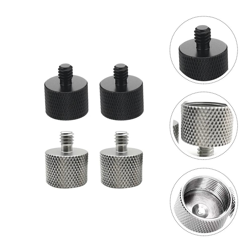 

4 Pcs Microphone Screw Camera Monitor Adapter Stand 5/8" Male 1/4" Female Aluminum Alloy Nut Suitable for Accessories