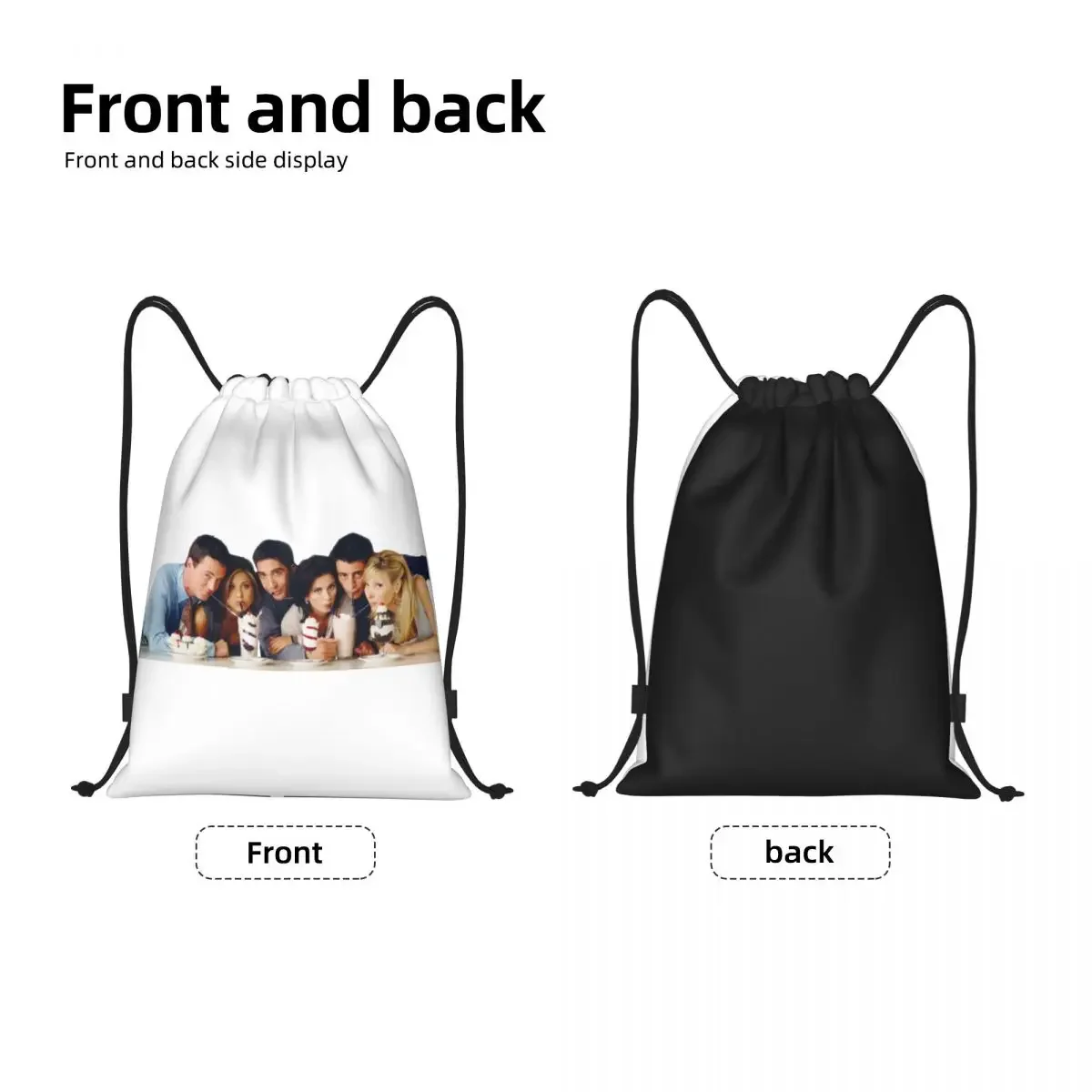 Custom Friends TV Show Drawstring Bag Women Men Lightweight Sports Gym Storage Backpack