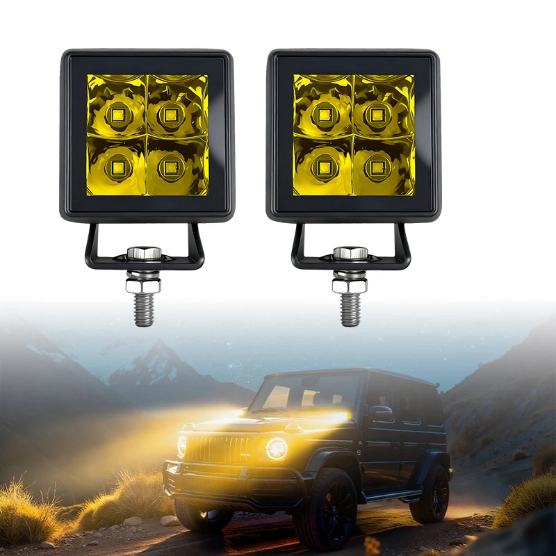 

2 Inch 20W Spot Beam Off Road 4X4 Led Pod Light Square Driving Work Light Offroad Side Ditch Lights for Tractor Truck Boat ATV