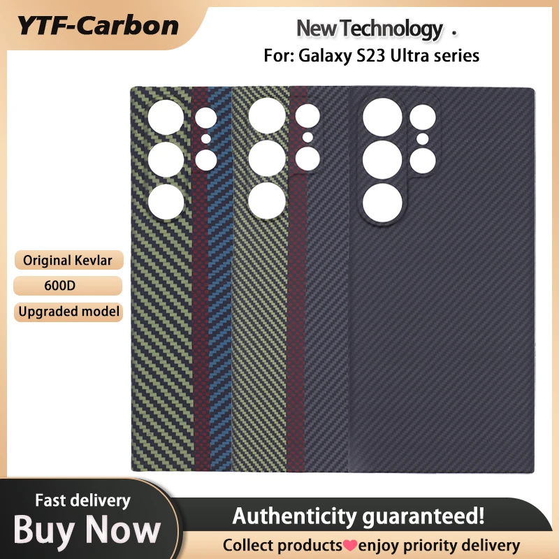 

Чехол YTF из углеродного волокна для Samsung Galaxy s23 Ultra, защита объектива из арамидного волокна, защита от падения Galaxy S23 Ultra