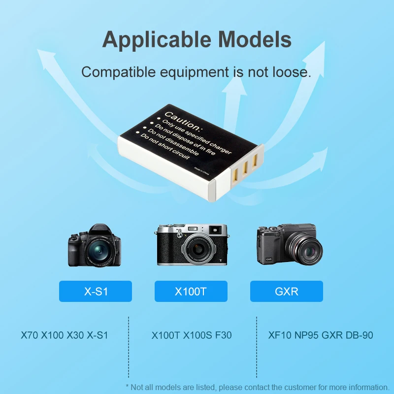 2PCS NP-95 Battery Pack Compatible with Fujifilm X30 X100 X100S X100T X-S1 F30 F31fd FinePix Real 3D W1 Camera