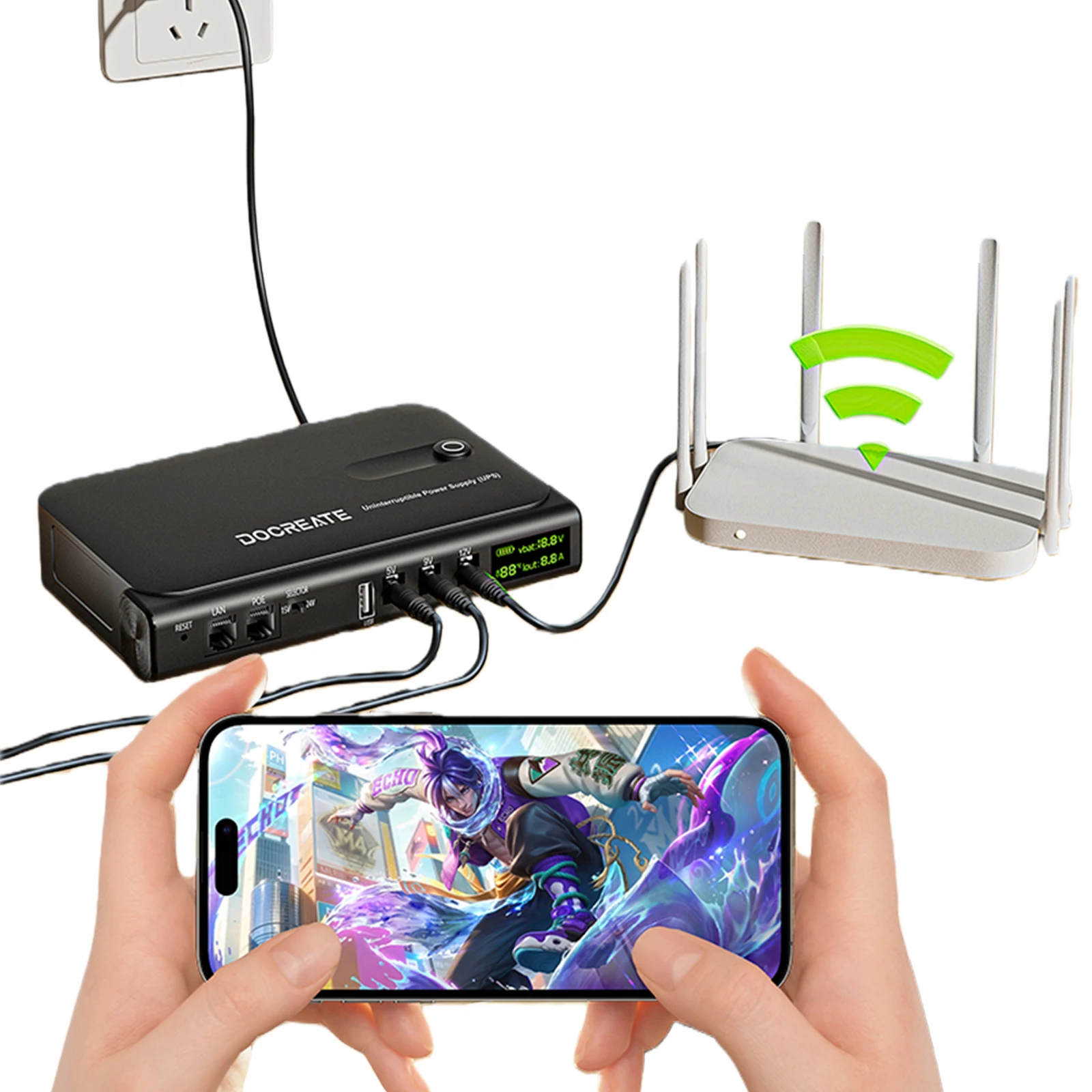 UPS Uninterruptible Power Without Battery UPS Backup Battery Power Supply Supports 5V/9V/12V for Router Modem  Camera - view 6