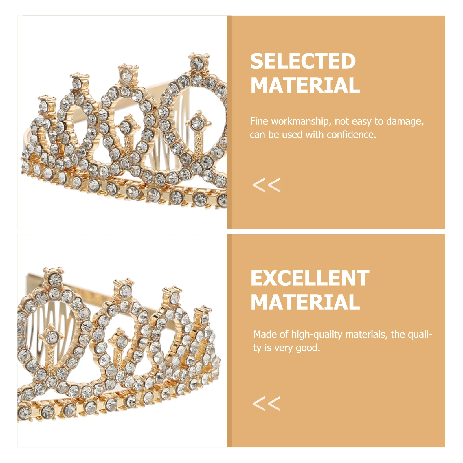 

Girls Hair Accessories Bridal Tiara Crown Wedding Decor Golden Headdress Child Kids Crown Birthday Parties Photography Suitable