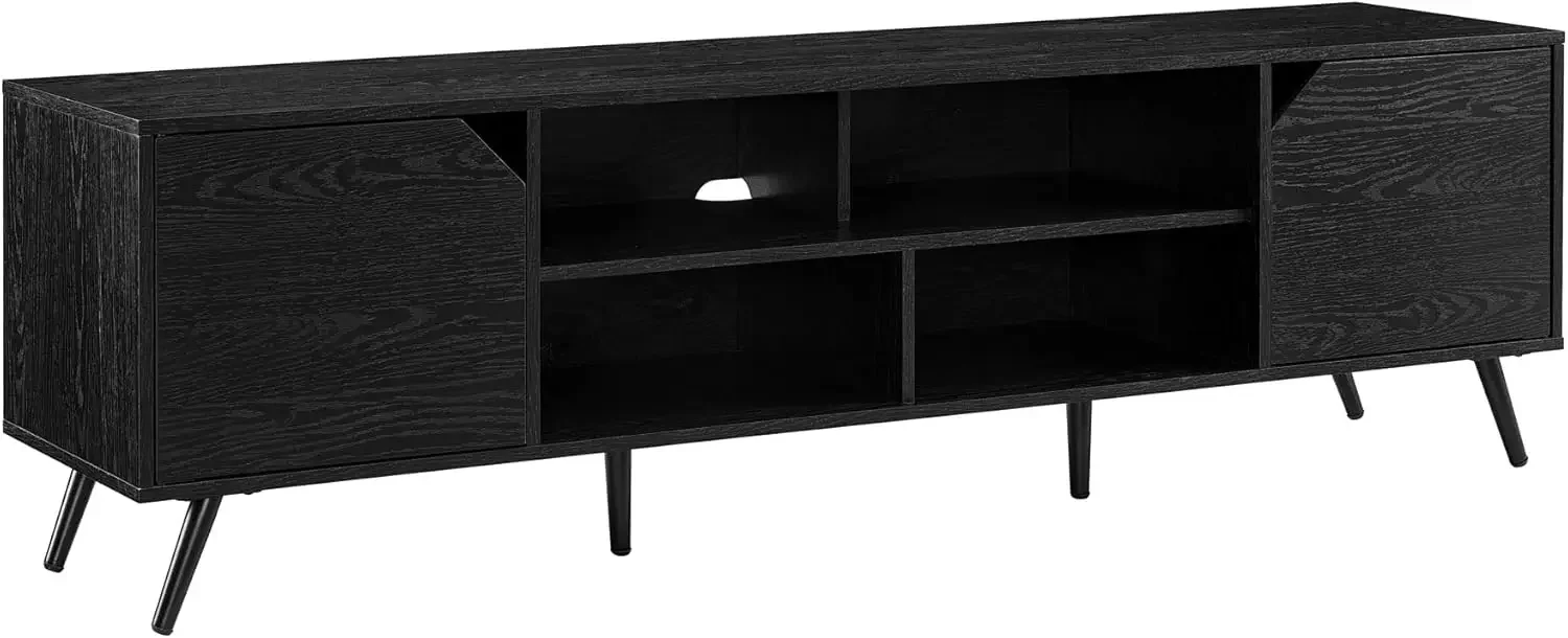 Nora Modern Minimal Open-Shelf Stand for TVs up to 80 Inches, 70 Inch, Black