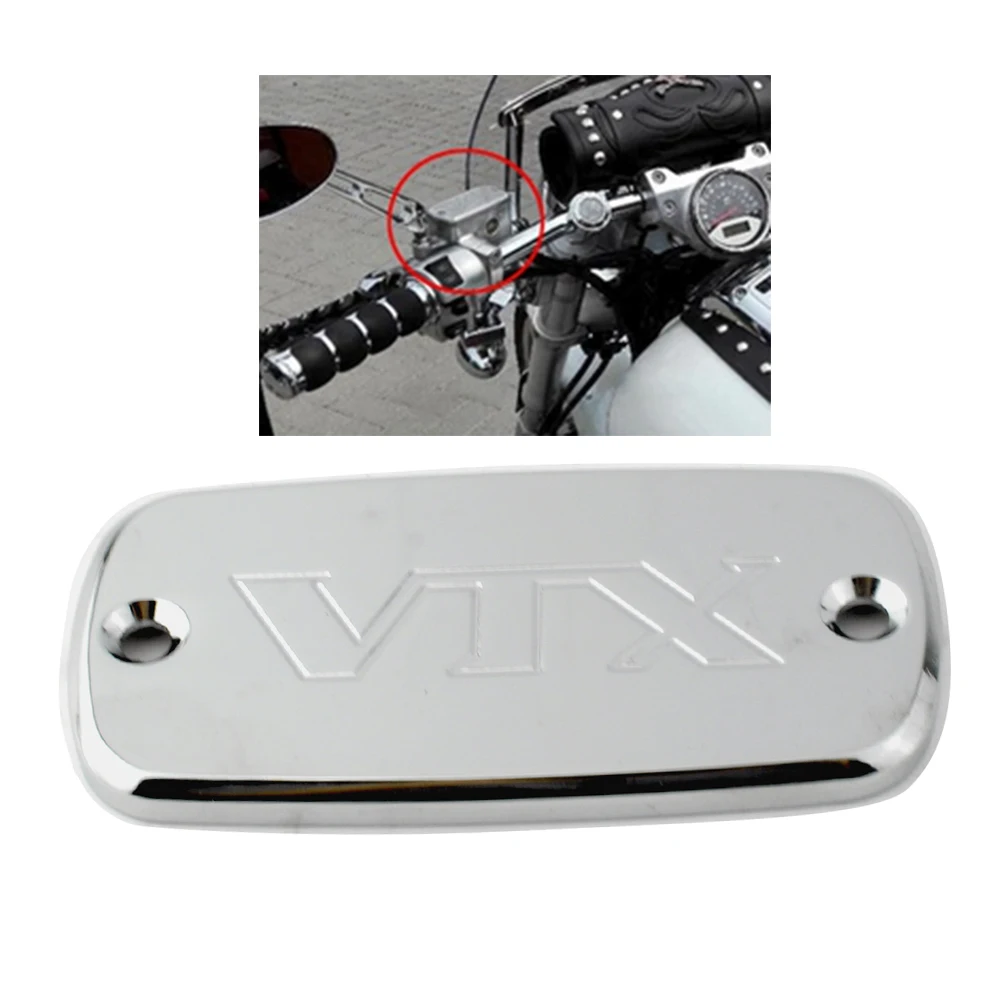 Chrome Motorcycle Front Billet Brake Master Cylinder Fluid Reservoir Cover Oil Cap For Honda VTX 1300  VTX 1800 VTX1800