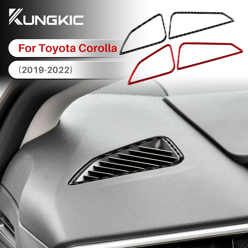Real Soft Carbon Fiber Sticker For Toyota Corolla 2019 2020 2021 2022 2023 2024 Dashborad Side Air Vent Out Interior Accessories