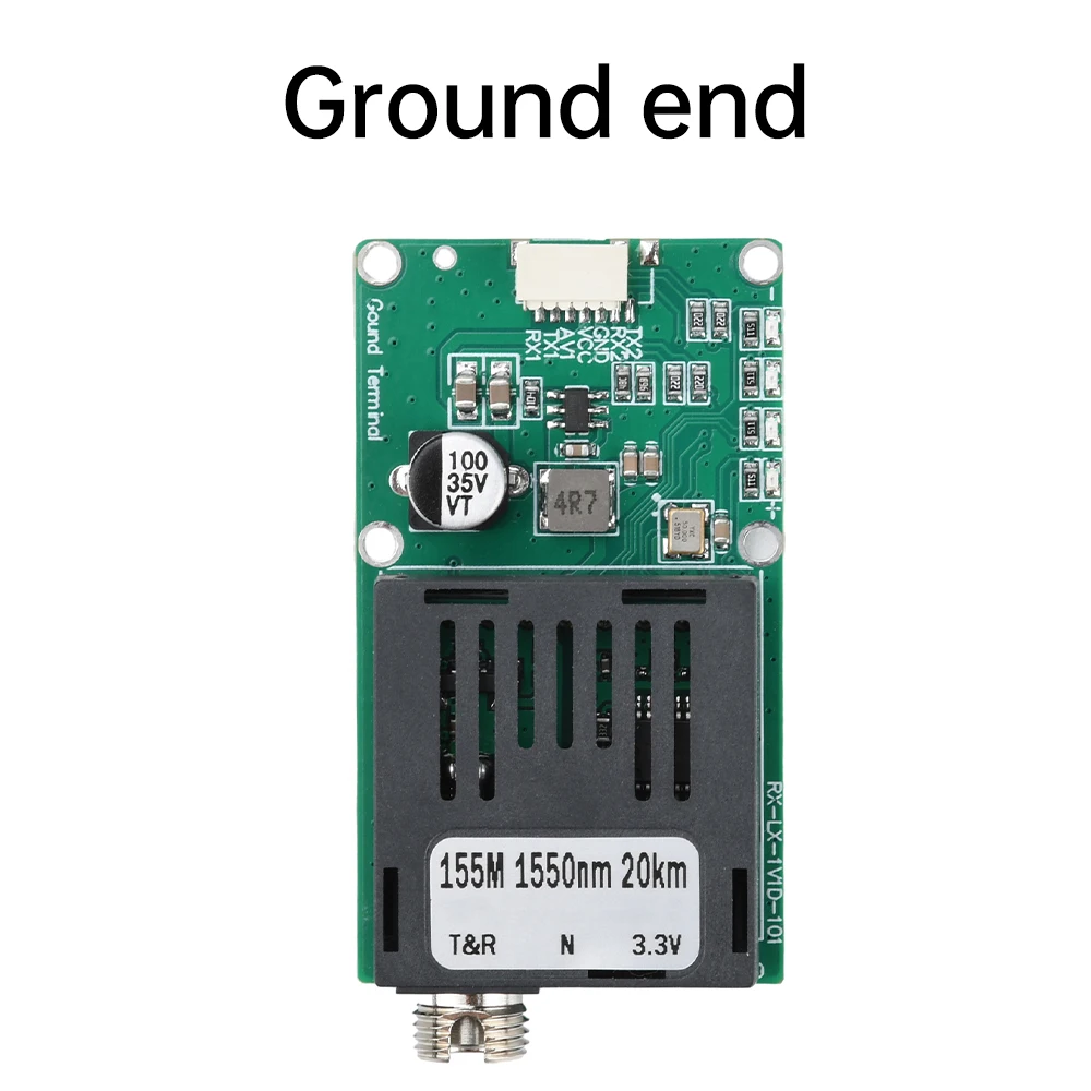 Sky/Earth TTL Optical Transceiver Module DC 5.5-26V FC RX/TX/AV/VCC/GND Interface for Drones TTL to Fiber Optic Module