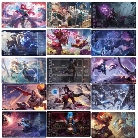 41 modelos série riftbound jinx kaisa único jogador cartão de batalha playmat 600x350mm borda costurada borracha jogo de tabuleiro mouse pad brinquedo