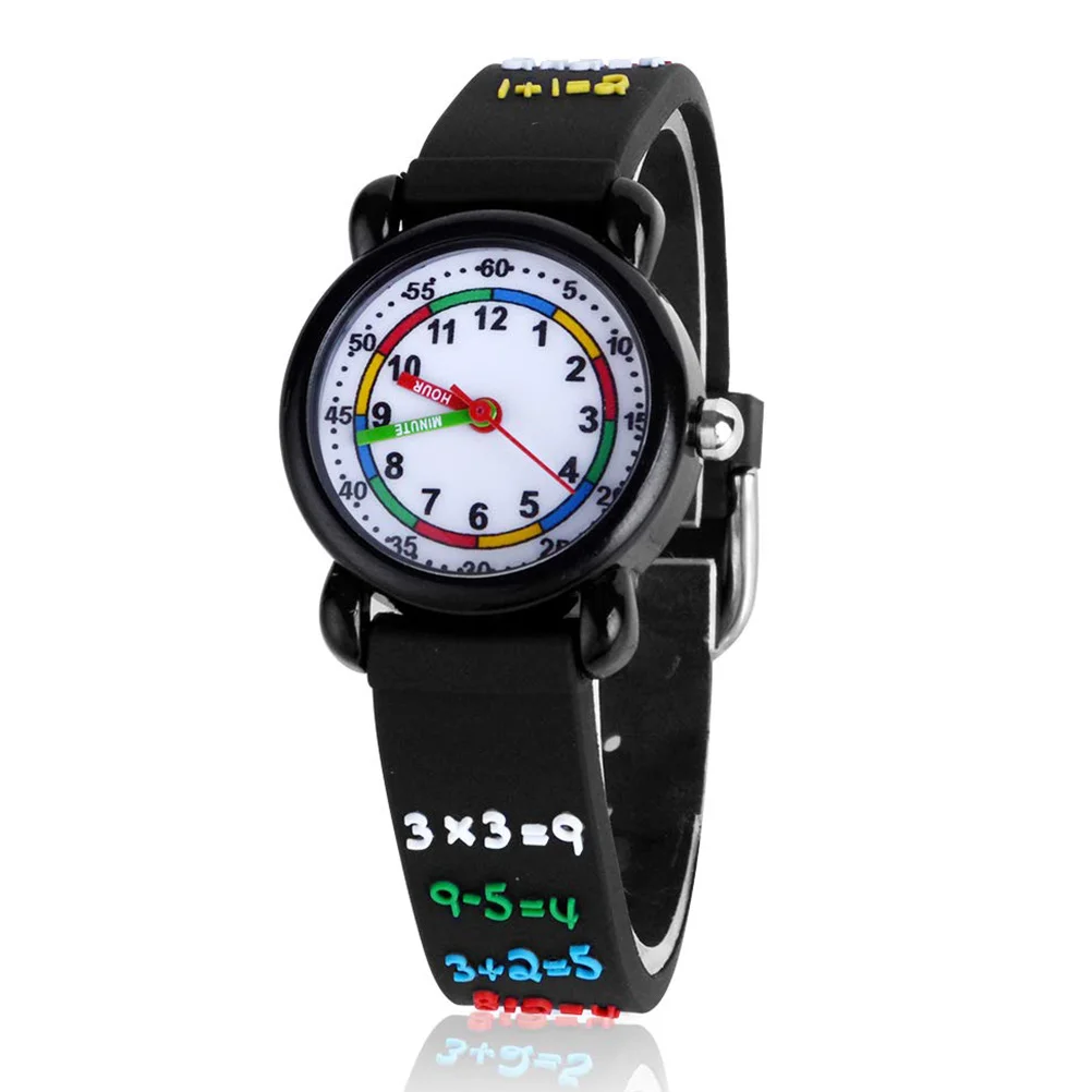 Reloj 3D de dibujos animados para niños, reloj de pulsera impermeable, reloj de cuarzo creativo, accesorios para niños, negro