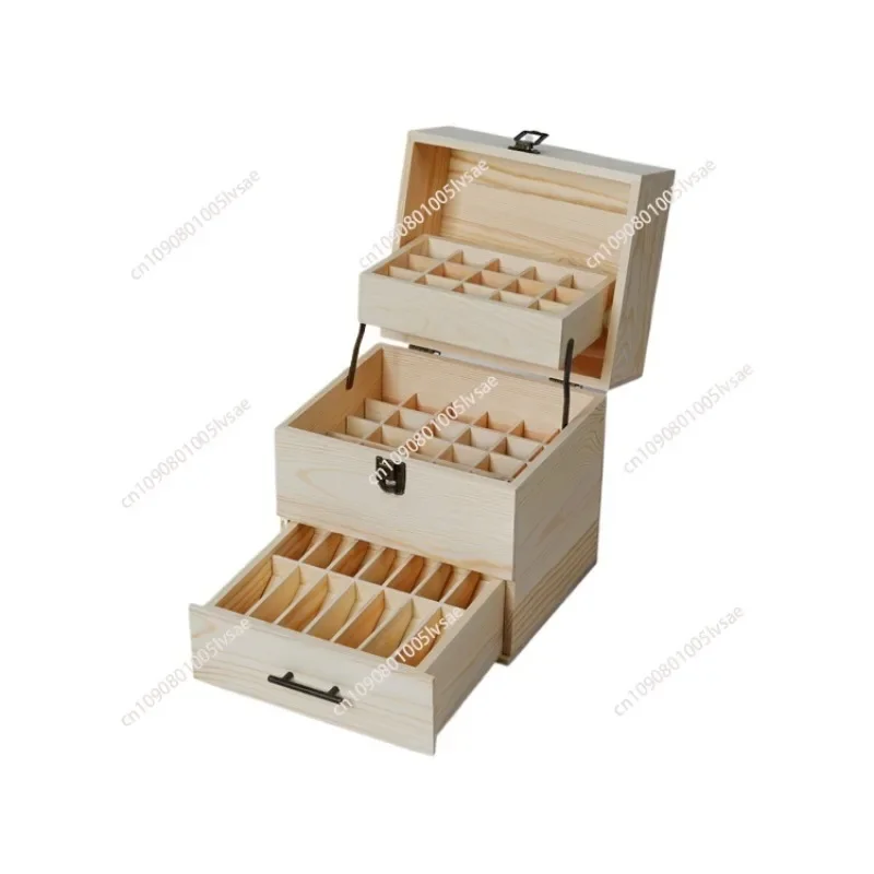 59 Grid Level 3 Space Savings Wooden Storage Boxes Case Essential Oil Storage Case box Multi-Tray Organizer Large Organizers