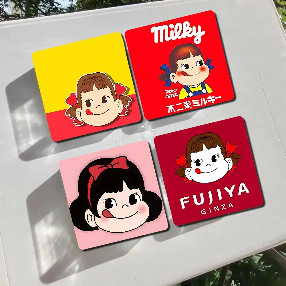 كارتون لطيف M-Milky P-Peko-chan مغناطيس شخصي مغناطيس الثلاجة شكل مربع الثلاجة جدار الباب الديكور