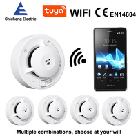 Tuya Smoke Detector Wifi Smoke Sensor Fire Detector For Home Smart Life Photoelectric Sensor 85dB Alarm AA Batteries Tuya App