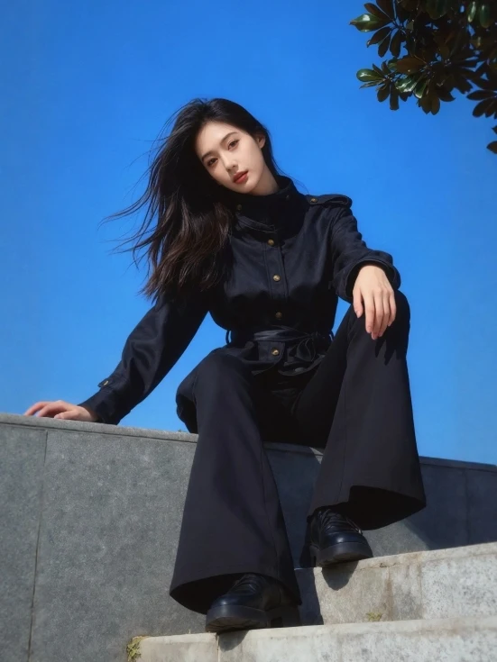 Giacca in Pelle Nera da Donna, Design Unico Coreano, Slim Fit con Collo Alto e Vita Stretta, Abbigliamento Invernale alla Moda