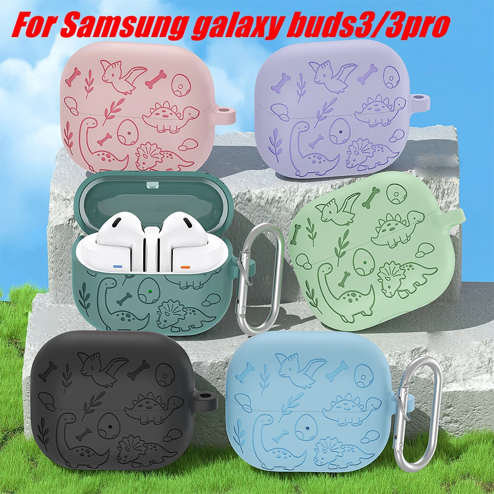 For Samsung Galaxy Buds3/3pro Silicone Earphone Protective Case, Cute Dinosaur Pattern, As A Gift For Friends