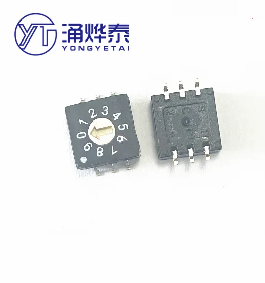 YYT 2pcs Rotary coding switch 8421 0-9 10-bit 3:3 SMD 6Pin